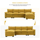 [VIDEO]118' Modern Chenille Sectional Sofa with Double Cushions,Storage Pockets,5 Seat Upholstered Indoor Furniture,L-shaped Comfy Cloud Couch with Reversible Chaise for Living Room,Apartment,3 Colors