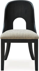 Pair Herringbone Dining Chair Black Gray For Kitchen