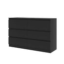 6 Drawer Black Dresser, Modern Bedroom Dresser with Spacious Countertop, Wood Storage Cabinet with Concealed Handles & 6 Deep Drawers for Bedroom, Living Room, Entryway, 15.7' D x 47.2' W x 30.9' H