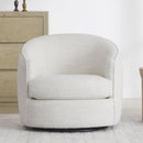 Swivel Barrel Chair Cream Upholstered Fully Assembled