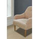 Chenille Armchair, Modern Style Accent Chair with Wood Legs, Comfy Design for Living Room, Bedroom, Office,Beige