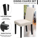 Beige Upholstered Dining Chairs Set Of 4 Modern Fabric