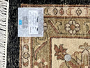 Indo Persian Rug 10x14, Charcoal and Beige, Floral Allover, Handmade Vintage Wool Carpet