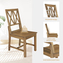 TOPMAX Rustic 5-Piece Extendable Dining Table Set Round Trestle Table and 4 Cross Back Dining Chairs for Kitchen, Dining Room, Brown