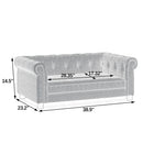 Modern Elevated Dog Sofa Bed for Small and Medium Dogs, Comfortable Black Linen Pet Bed