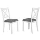 6-Piece Dining Table Set with Bench, Wood Dining Table Set for 6, Modern 6-Person Dining Table Set for Dining room, Kitchen, Grey & White two tone
