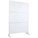 Outdoor & Indoor Privacy Screen Metal Privacy Screen 76' H×48' W, Freestanding Decorative Privacy Screen for Deck Balcony Patio, Privacy Fence Panels for Outside Lawn Garden PS115 WHITE