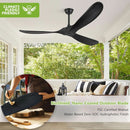 52 Inch Matte Black Ceiling Fan With Remote Walnut Blades