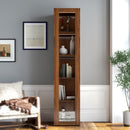 Display Cabinet with Glass Doors, Curio Storage Cabinet with 5 Shelves, Bookcase with LED Lights