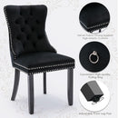 Black Velvet Dining Chairs Set Of 4 With Nailhead Trim