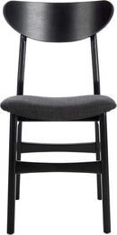 Home Lucca Retro Black Cushion Dining Chair Set Of 2 Wood