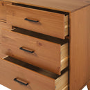 Walker Edision 6-Drawer Dresser In Solid Pine Wood With Metal Handles Caramel