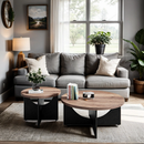 23 Inch Modern Retro Round Coffee Table for Living Room and Bedroom
