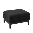 33.86'W Upholstered Wood Base Storage Ottoman with Reversible Lid Coffee Table, Foot Stool Square Footrest with Rubberwood Legs for Living Room Bedroom Entryway and Office, Black Boucle.