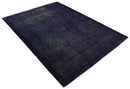 8.4x11.5 Overdyed Royal Dark Purple Hand Knotted Traditional Oushak Wool Area Rug