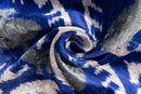 Canvello Handmade Velvet Ikat Pillow – 16x24 Luxury Decorative Throw Cushion for Home Decor – Feather Down Insert, Vegetable-Dyed, Elegant Blue and White Accent for Sofa, Couch & Furniture