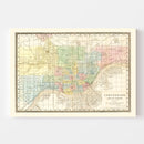 Vintage Map of Cincinnati, Ohio 1875