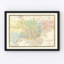 Vintage Map of Cincinnati, Ohio 1875