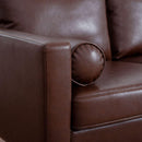 Small Sofa Couch 76.97 in . Brown 3 Seat Comfy Couches for Living Room, Mid Century Modern Couch with iron wood structure, Soft Cushion Sofa for Home/Office/Apartment