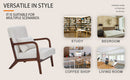 Mid-Century Modern Accent Chair, Arm Chair Living Room Chairs with Pillow Upholstered Reading Chair with Solid Wood Frame & Living Room Bedroom Balcony (beige)