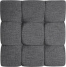 Modern Gray Fabric Ottoman With Walnut Finish WoodFrame