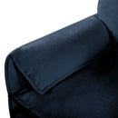 Oversized Deep Seat Sectional Cloud Sofa Sleeper with 3 Ottomans & Soft Pillows, Modular Couch Bed, Blue Chenille, 109.45 Inches