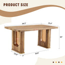 Stylish Wood Color Textured Dining Table MDF Material with Wood Grain Stickers 64.5 x 35.4 Inch