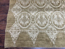 Tibetan Rug 12x15, Wool Hand Knotted Carpet, Odegard Rug, Birds, Olive Green, 12 x 15 Oversized Handmade Contemporary Area Rug, Extra Large
