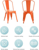 Tolix Style Metal Dining Chair 18 Inch Stackable Outdoor