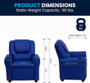Vana Vinyl Kids Recliner Blue With Cup Holder And Headrest
