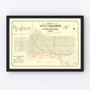Vintage Map of Vallejo, California 1868