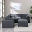 Modular Sectional Sofa, Convertible L Shaped Sofa Couch, Modular Sectionals with Ottomans, 6 Seat Sofa Couch with Reversible Chaise for Living Room. Chenille Grey