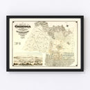 Vintage Map of Calistoga, California 1871