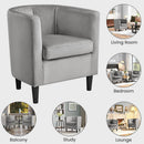 Gray Velvet Barrel Accent Chairs Set of 2 18.5x19.7in Seats