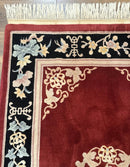 Chinese Wool Rug 4x6, Maroon and Black, Butterflies, Chinese Oriental Carpet, 90 Line Rug
