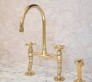 Elegant Curved Leg Brass Kitchen Faucet
