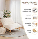 Modern 47.24 Inch Beige Oversized Chaise Lounge Chair