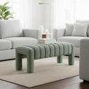 42.5 Inches Upholstered Ottoman Bench Boucle Fabric