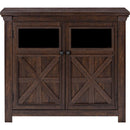 Coffee Bar Cabinet, Kitchen Storage Cabinet, Modern Farmhouse Buffet Sideboard and Adjustable Shelf, Barn Door Accent Cabinet for Kitchen, Dining Room, L38''*W15.35'*H35' Espresso