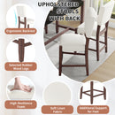 5-Piece Counter Height Dining Set, Faux Marble Bar Table with 4 Upholstered Chairs, Mid-Century Style for Kitchen or Small Spaces
