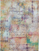 Timeworn Script Designer Printed AIDA Fabric. Canvas for embroidery with an applied background  KF-1223A