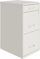 Pearl White 18 Inch Deep 3 Drawer Metal File Cabinet