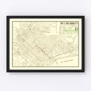 Vintage Map of Santa Barbara, California 1916
