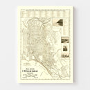 Vintage Map of Santa Barbara, California 1920