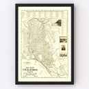 Vintage Map of Santa Barbara, California 1920