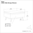 Owen 34 Distressed Chestnut Brown Coffee Table Ottoman