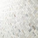 Arabescato Venato White 1"x2" Herringbone Honed Marble Mesh Mounted Mosaic Tile - MSI Collection