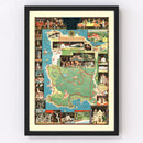 Vintage Seventeen Mile Drive California Map 1927