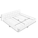 King size  Upholstered Bed Frame with Thick Fabric, Chenille Fabric Grounded Queen Size Platform Bed with Headboard and Solid Frame. No Box Spring Needed-Beige(88.5''*85.5''*24'')