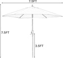 7.5 Ft Patio Umbrella Tan With Push Button Tilt Crank